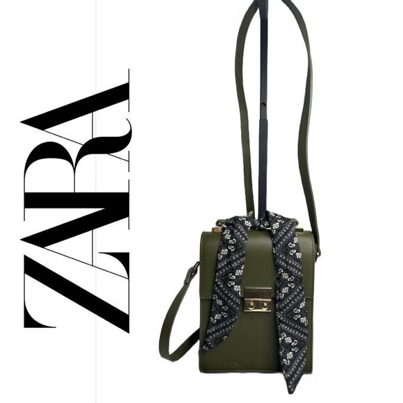 Zara Trafaluc Olive Green‎ Crossbody with Adjustable Strap - Picture 1 of 6